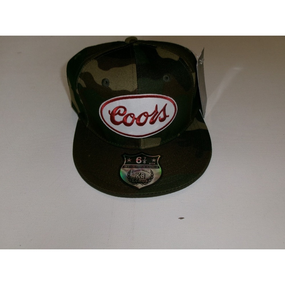 COORS BEER CAMO FITTED GOLF BEACH Y2K HAT CAP VINTAGE DEADSTOCK M4